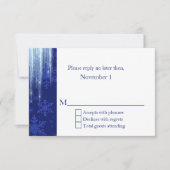 Royal Blue met Icicles Winter Wedding RSVP (Voorkant)