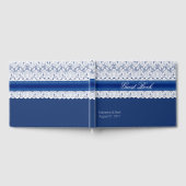 Royal Blue met Lace Wedding Guest Book Gastenboek (Volledig)