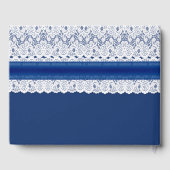 Royal Blue met Lace Wedding Guest Book Gastenboek (Achterkant)