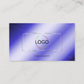 Royal Blue met Silver Decor en Logo Professional Visitekaartje (Voorkant)