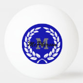 Royal Blue met Victory Krans en Monogram/Naam Pingpongbal (Voorkant)