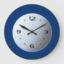 Royal Blue met White Moon Center Kitchen Clock