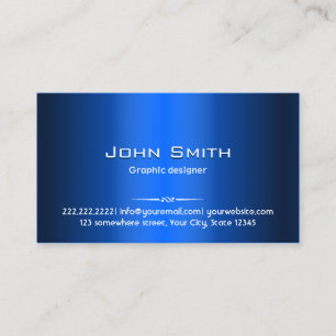 Royal Blue Metal Graphic Design Visitekaartje