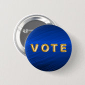 Royal Blue Metallic Grafische Stemming Ronde Button 5,7 Cm (Voorkant /achterkant)