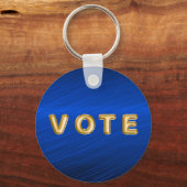 Royal Blue Metallic Grafische Stemming Sleutelhanger (Voorkant)