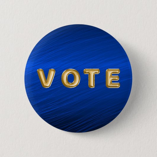Royal Blue Metallic Graphic Vote Ronde Button 5,7 Cm (Voorkant)