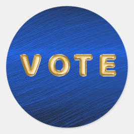 Royal Blue Metallic Graphic Vote Ronde Sticker