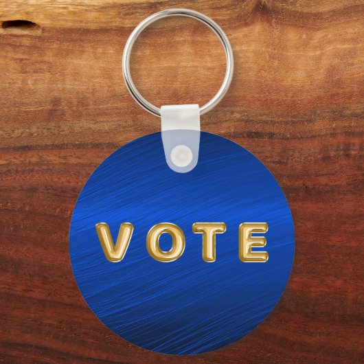 Royal Blue Metallic Graphic Vote Sleutelhanger (Achterkant)
