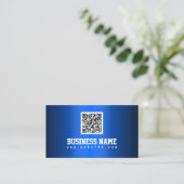Royal Blue Metallic QR code Visitekaartje (Staand voorkant)