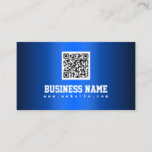 Royal Blue Metallic QR code Visitekaartje (Voorkant)