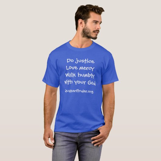 Royal Blue Micah 6:8 T-shirt (Voorkant volledig)