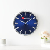 Royal Blue Minimalist Luxury Blue & Silver Grote Klok (Huis)