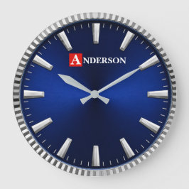 Royal Blue Minimalist Luxury Blue & Silver Grote Klok