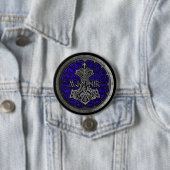 Royal Blue Mjolnir Shield Ronde Button 7,6 Cm (In situ)