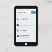 Royal Blue Mock Leather iPhone Style Visitekaartje (Achterkant)