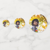 Royal Blue Modern Circles Foto Afstuderen Confetti (Achterkanten)