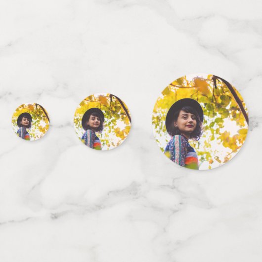 Royal Blue Modern Circles Foto Afstuderen Confetti (Achterkanten)