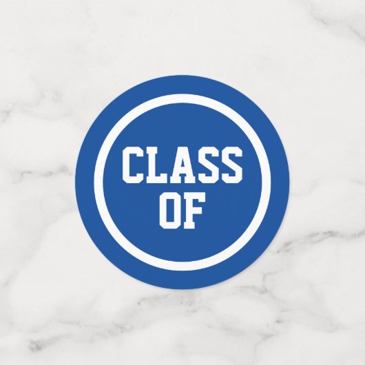 Royal Blue Modern Circles Foto Afstuderen Confetti (Kleine voorkant)