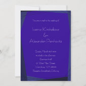 Royal Blue Modern Geometric Wedding Invitations Kaart (Voorkant)