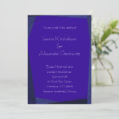 Royal Blue Modern Geometric Wedding Invitations Kaart (Staand voorkant)