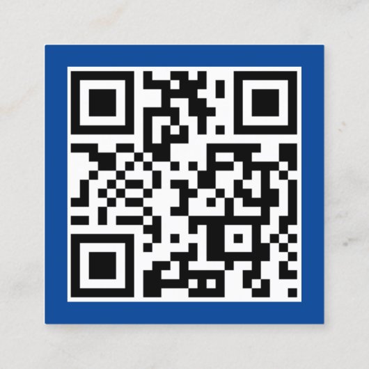 Royal Blue Modern Graphic Designer QR Code Vierkante Visitekaartje (Achterkant)