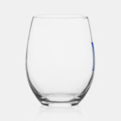 Royal Blue Modern Monogram Initiaal Letter Wijnglas Zonder Voet (Rechts)