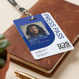 Royal Blue Moderne & Minimaal Perspas Foto ID Badge