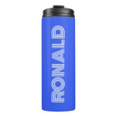 Royal Blue Moderne Typografie Gepersonaliseerd Thermosbeker (Voorkant)