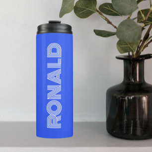 Royal Blue Moderne Typografie Gepersonaliseerd Thermosbeker