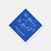 Royal Blue moet een gepersonaliseerde bruiloft hou Servet (Hoek)