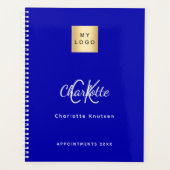 Royal Blue monogram Business logo 2025 Planner (Voorkant)