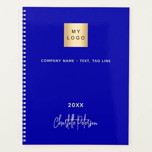 Royal Blue monogram Business logo 2026 Planner (Voorkant)