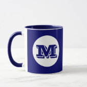 Royal Blue Monogram Custom Printed Coffee Mok (Links)