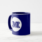 Royal Blue Monogram Custom Printed Coffee Mok (Voorkant links)