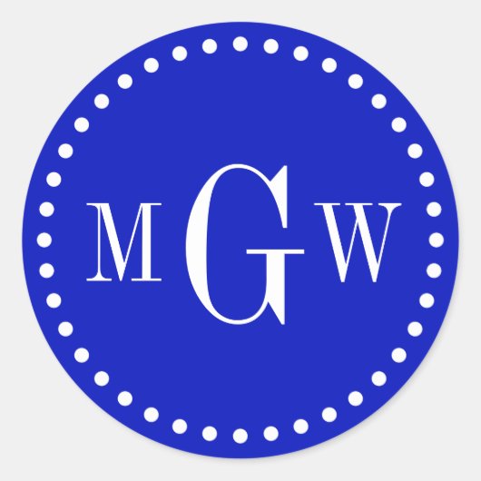 Royal Blue Monogram Envelope zegels voor pleisters (Voorkant)