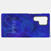 Royal Blue Monogram gepersonaliseerd Samsung Galaxy Hoesje (Achterkant horizontaal)