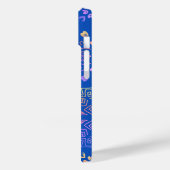 Royal Blue Monogram Roze Lila Patroon Case-Mate iPhone Case (Achterkant / Links)