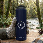 Royal Blue Monogram Stylish Modern Minimalist Thermosbeker