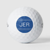 Royal Blue Monogrammed Initiaal Personalized Golfe Golfballen (Voorkant)