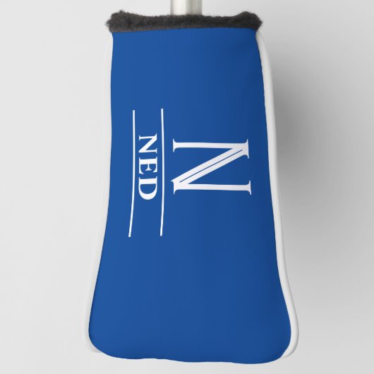 Royal Blue Monogrammed Putter Head Hoesje Golfheadcover (Draai 90)