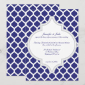 Royal Blue Moroccan Wedding Invitations Kaart (Voorkant / Achterkant)