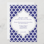 Royal Blue Moroccan Wedding Invitations Kaart (Voorkant)