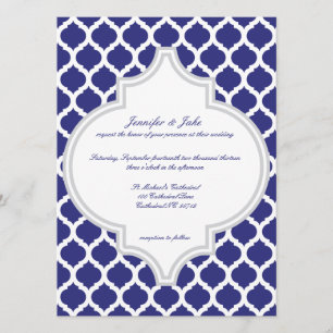Royal Blue Moroccan Wedding Invitations Kaart
