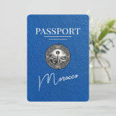 Royal Blue Morocco Passport Bewaar de datum Save The Date (Staand voorkant)