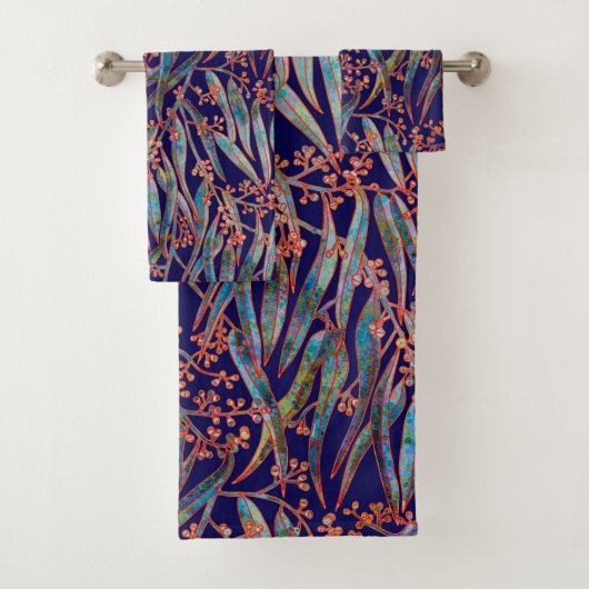 Royal Blue Mystical Eucalyptus Bad Handdoek (Insitu)