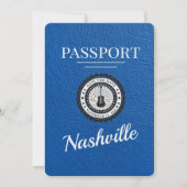 Royal Blue Nashville Passport Bewaar de datum Save The Date (Voorkant)