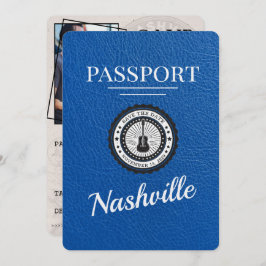 Royal Blue Nashville Passport Bewaar de datum Save The Date