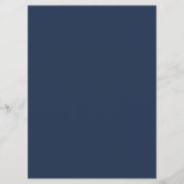 Royal Blue Navy Elegant Botanical Modern Wedding Programmakaart (Achterkant)