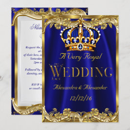Royal Blue Navy Wedding Gold Crown 3 Kaart