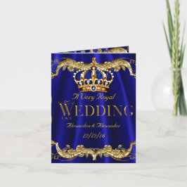 Royal Blue Navy Wedding Gold Crown Foto
